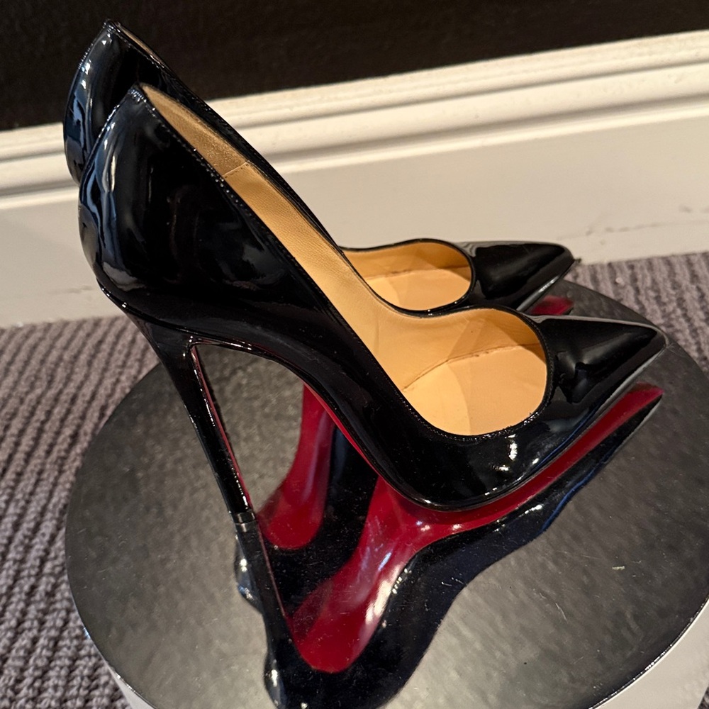 Christian Louboutin Black Patent So Kate Leather Heels 37 - Picture 1 of 9